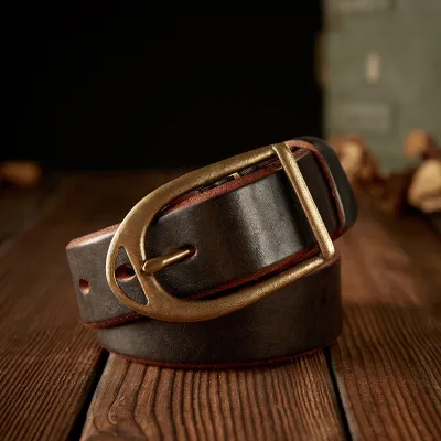 Handmade Retro Pure Cowhide Belt