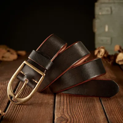 Handmade Retro Pure Cowhide Belt