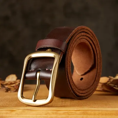 Cowhide Copper Buckle Belt