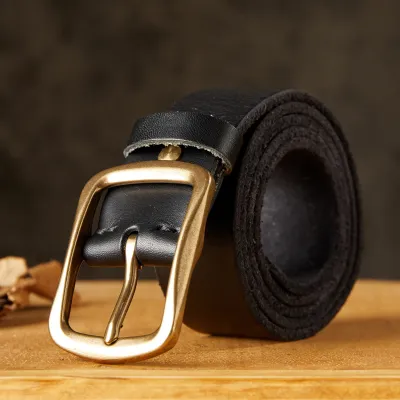 Cowhide Copper Buckle Belt