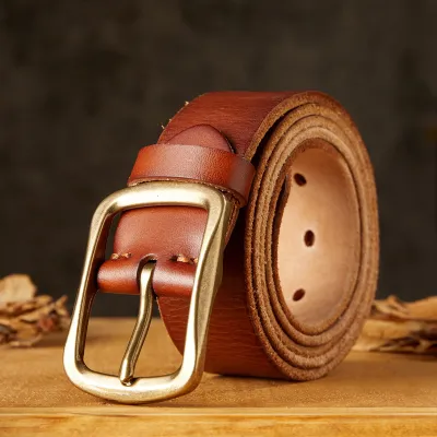 Cowhide Copper Buckle Belt