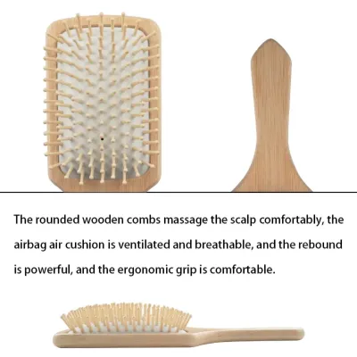 WOOD HANDLE HAIR COMB- SQUARE 