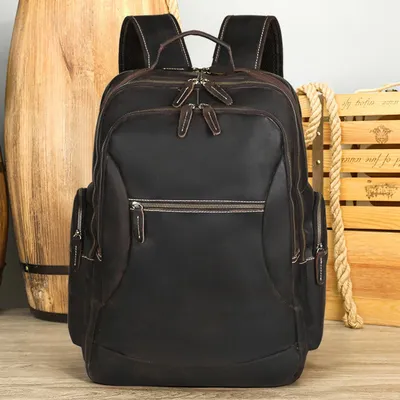  Laptop Travel Leather Backpack 