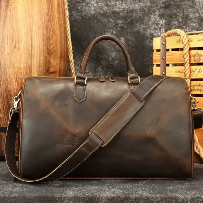 Crazy Horse Leather ManTravel Bag