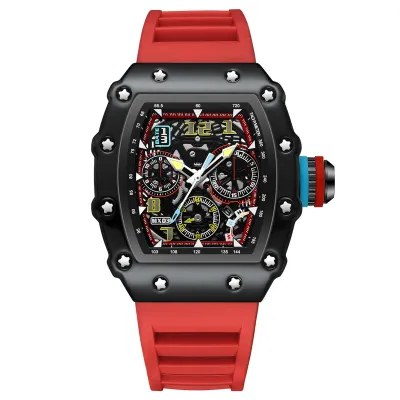 Wine barrel hollow fake mechanical watch