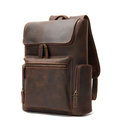 Horse Leather Vintage Backpack Men's Outdoor Travel Backpack
