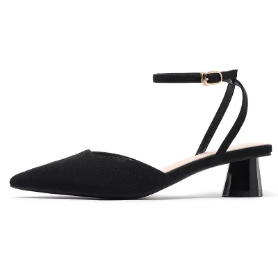 Chunky Heel Casual Toe Fu Size Shoes 