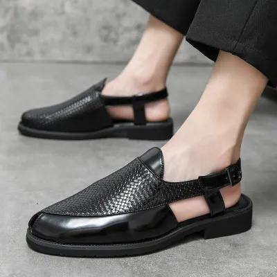 Fashionable Woven Leather British Summer European and American Style Shoes