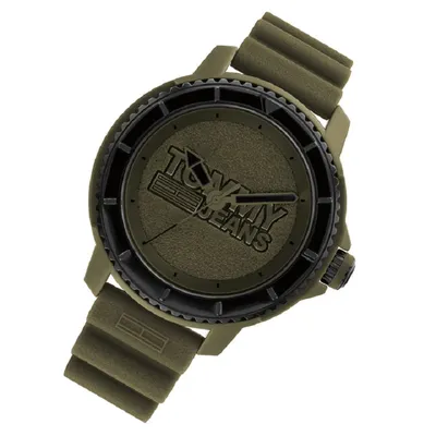 Tommy Hilfiger Silicone Band Green Dial Men's Watch