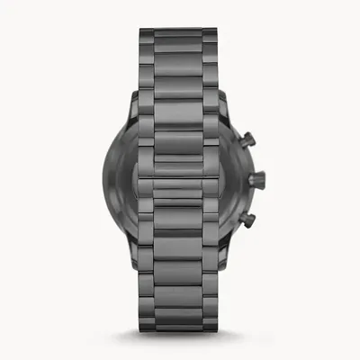 EMPORIO ARMANI Giovanni Dark Blue Dial Grey Stainless Steel Men's Watch