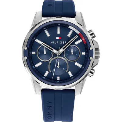 TOMMY HILFIGER ANALOGUE QUARTZ BLUE SILICONE MEN'S WATCH