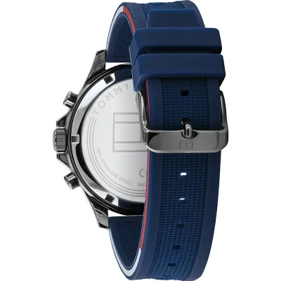 TOMMY HILFIGER BLUE DIAL SILICONE MEN'S WATCH