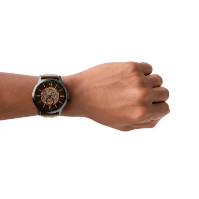 Fossil- Townsman 48 mm Automatic Brown Leather Watch
