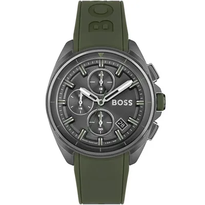 Boss- Volane Men's Grey Chronograph Silicon Watch
