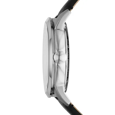 Fossil Men’s Analog Blue Dial Leather Strap Watch