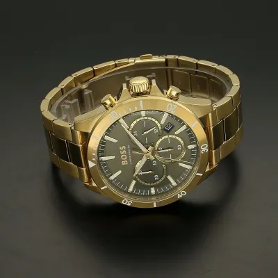 BOSS Men's Troper | Khaki Chronograph Dial | Gold Stainless Steel Bracelet