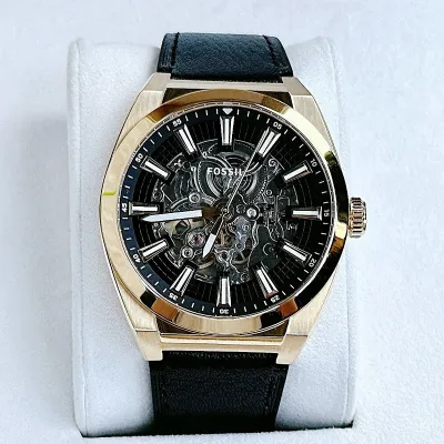 Fossil Everett Automatic Black Dial Men's Watch 