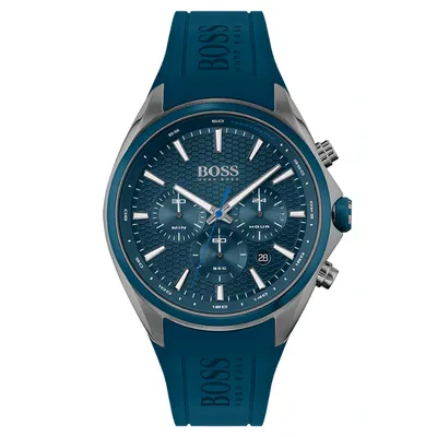Hugo Boss Distinct Blue Silicone Men's Chrono Watch 