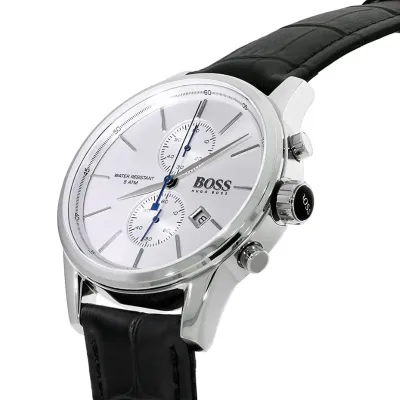 Chronograph Leather Strap Quartz Watch