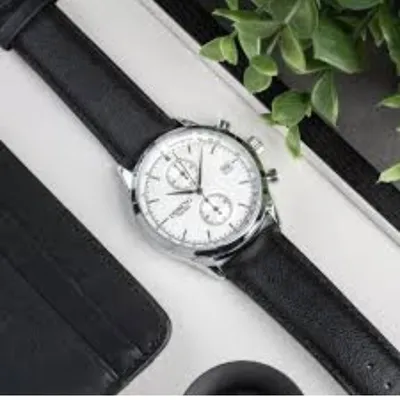 Chronograph Leather Strap Quartz Watch