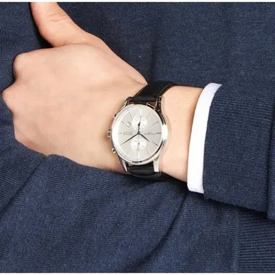 Chronograph Leather Strap Quartz Watch