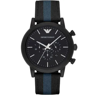 Armani Luigi Chronograph Black Dial Timepiece