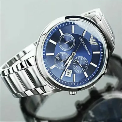 Emporio armani Stainless Steel Blue dial Watch