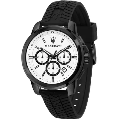 Maserati Successo Chronograph Black Silicon Watch