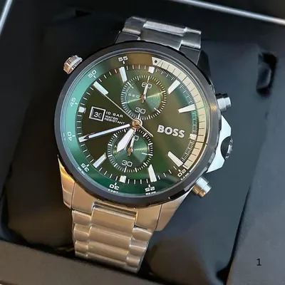 Hugo Boss Globetrotter Chronograph Green Men's Watch