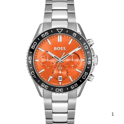 Hugo Boss Runner Chronograph Orange Dial Men's Watch 
