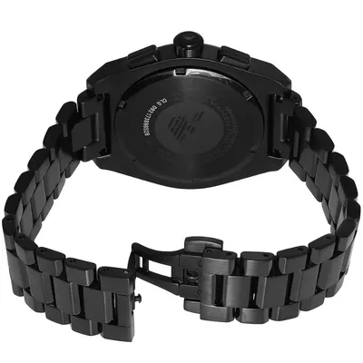 Emporio Armani Green Dial Black Strap Chronograph Watch 