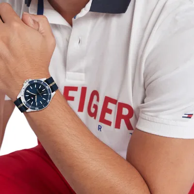 Tommy Hilfiger Blue Fabric Band Men's Watch