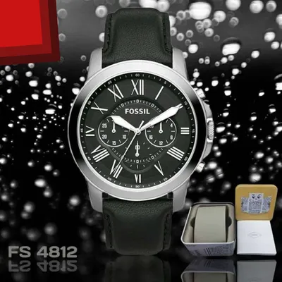 FOSSIL Grant Black Dial Black Leather Men’s Watch