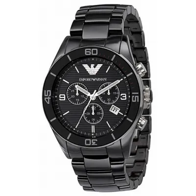 Emporio Armani Black Chronograph Black Dial Watch