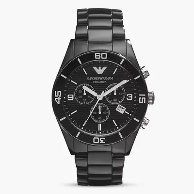 Emporio Armani Black Chronograph Black Dial Watch