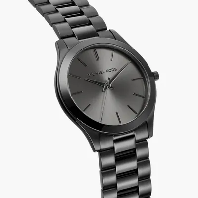 Michael Kors Oversized Slim Runway Black-Tone Watch