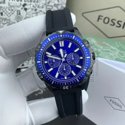 Fossil Garrett Chronograph Blue Silicon Strap Watch