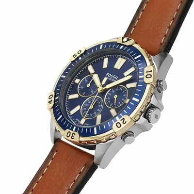 Fossil Garrett Chronograph Luggage Leather Men's Watch