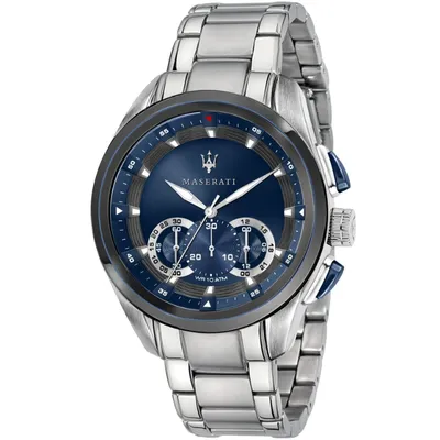 Maserati Traguardo Chronograph Stainless Steel Blue Dial Quartz Watch