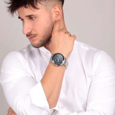 Maserati Men's Traguardo  Blue Dial Stainless Steel Bracelet  Chronograph watch