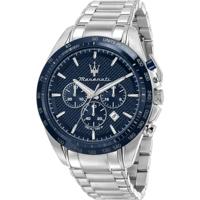 Maserati Men's Traguardo  Blue Dial Stainless Steel Bracelet  Chronograph watch