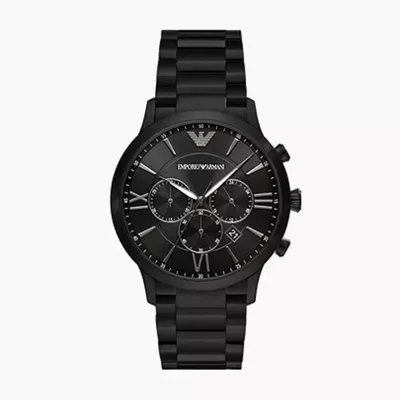 Emporio Armani Giovanni Black Dial Men's Chronograph Watch