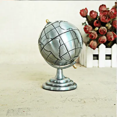 Metal World Map Globe