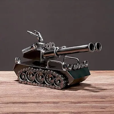 Military Brass Antique Finish Tank, Decorative Showpiece Gift Set