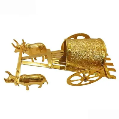  Vintage Brass Bullock Cart (Pitol)