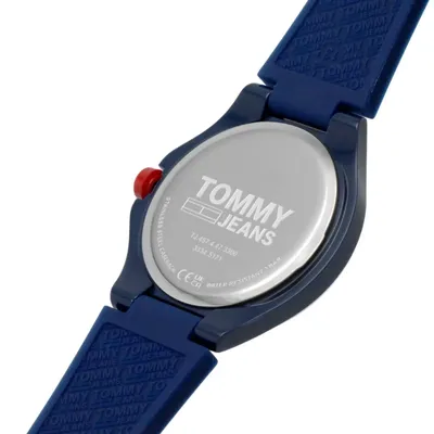 Tommy Hilfiger Navy & Red Silicone Band Navy Dial Unisex Watch 