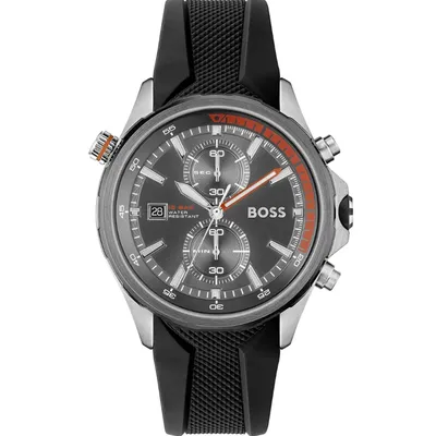 Hugo Boss globetrotter black silicone men's watch