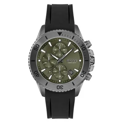 Hugo Boss Admiral Black Silicon Rubber Strap Watch for Men 