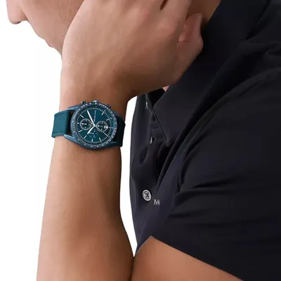 Michael Kors Accelerator Chronograph Blue Nylon Strap Watch