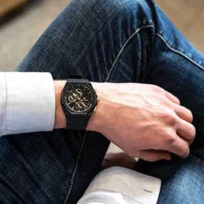 Tommy Hilfiger Silicone Black Dial Multi-function Men's Watch 